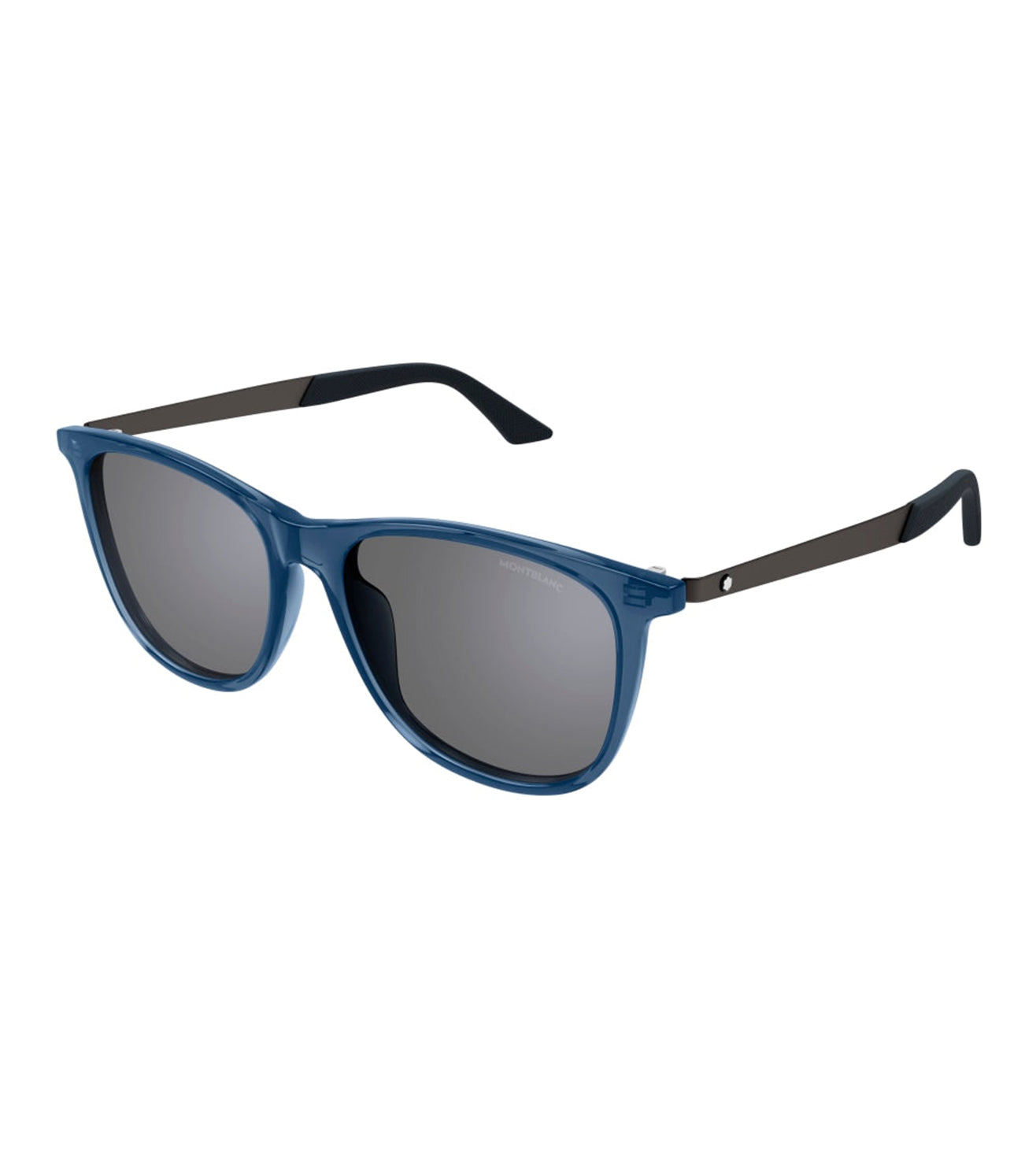 Montblanc Men's Silver Mirror Square Sunglasses