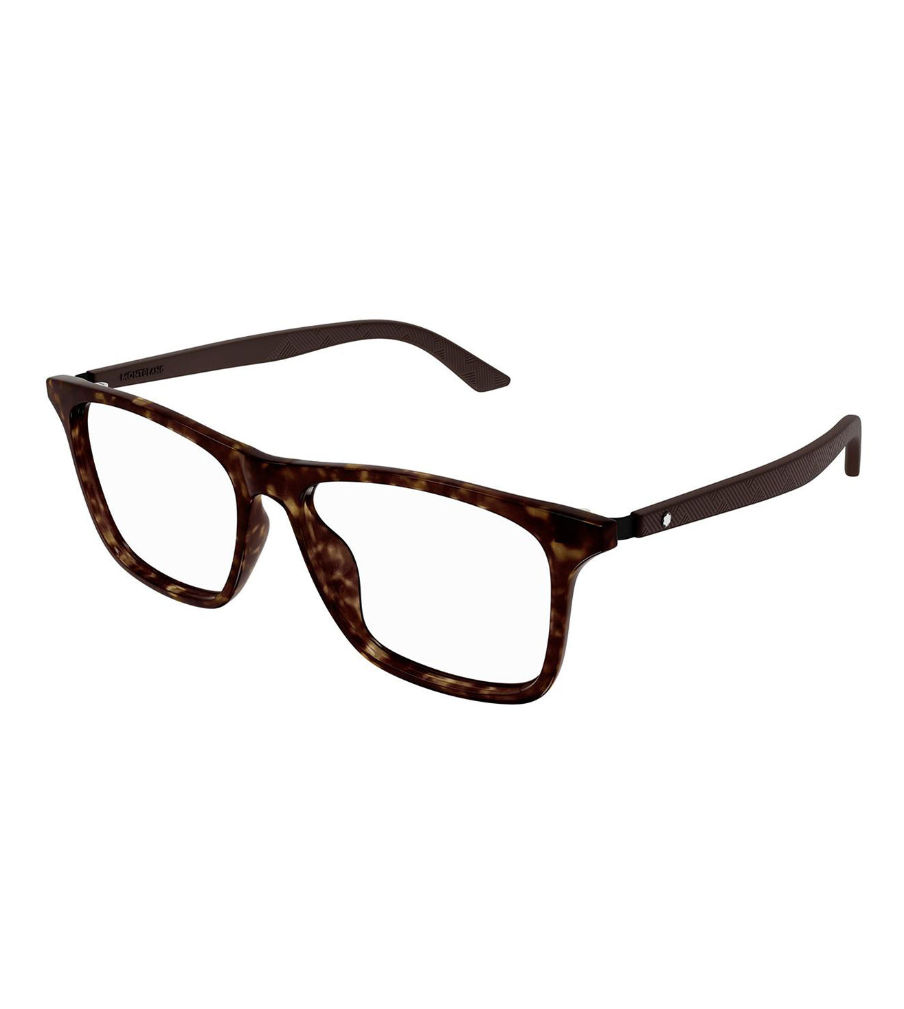 Montblanc Men's Havana Square Optical Frame