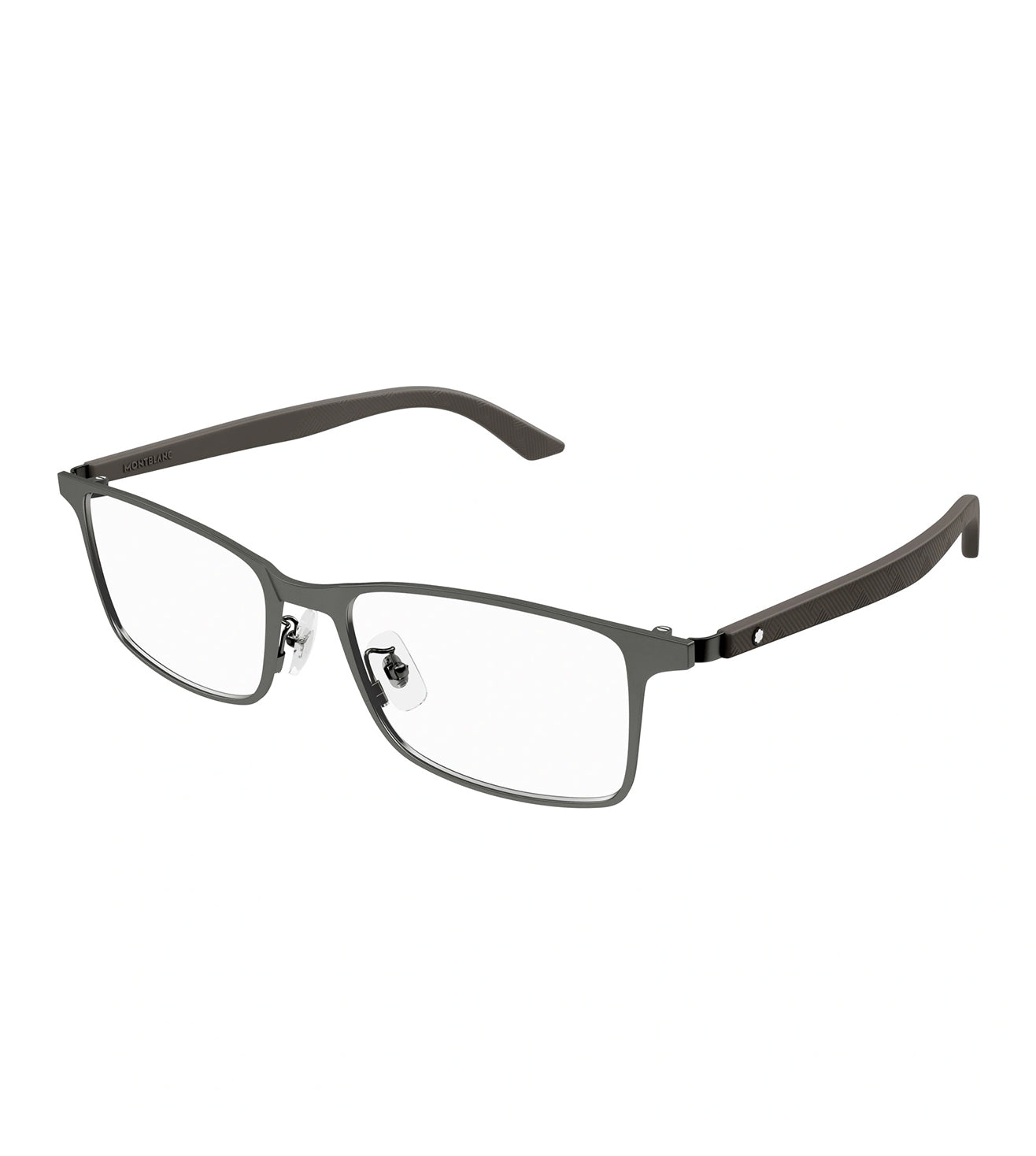 Montblanc Men's Gunmetal Rectangular Optical Frame