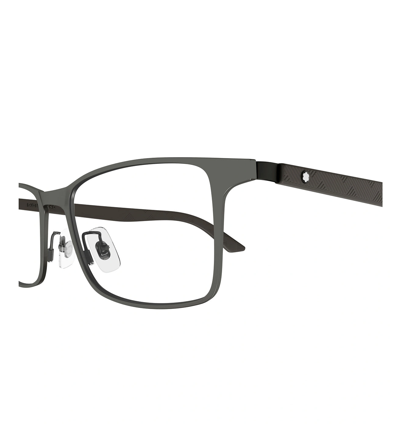 Montblanc Men's Gunmetal Rectangular Optical Frame