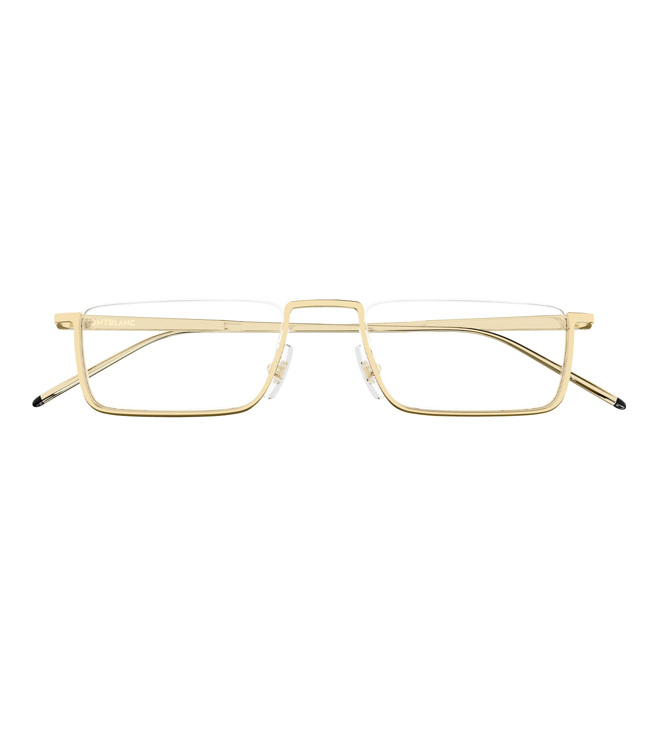 Montblanc Men's Gold Rectangular Optical Frame