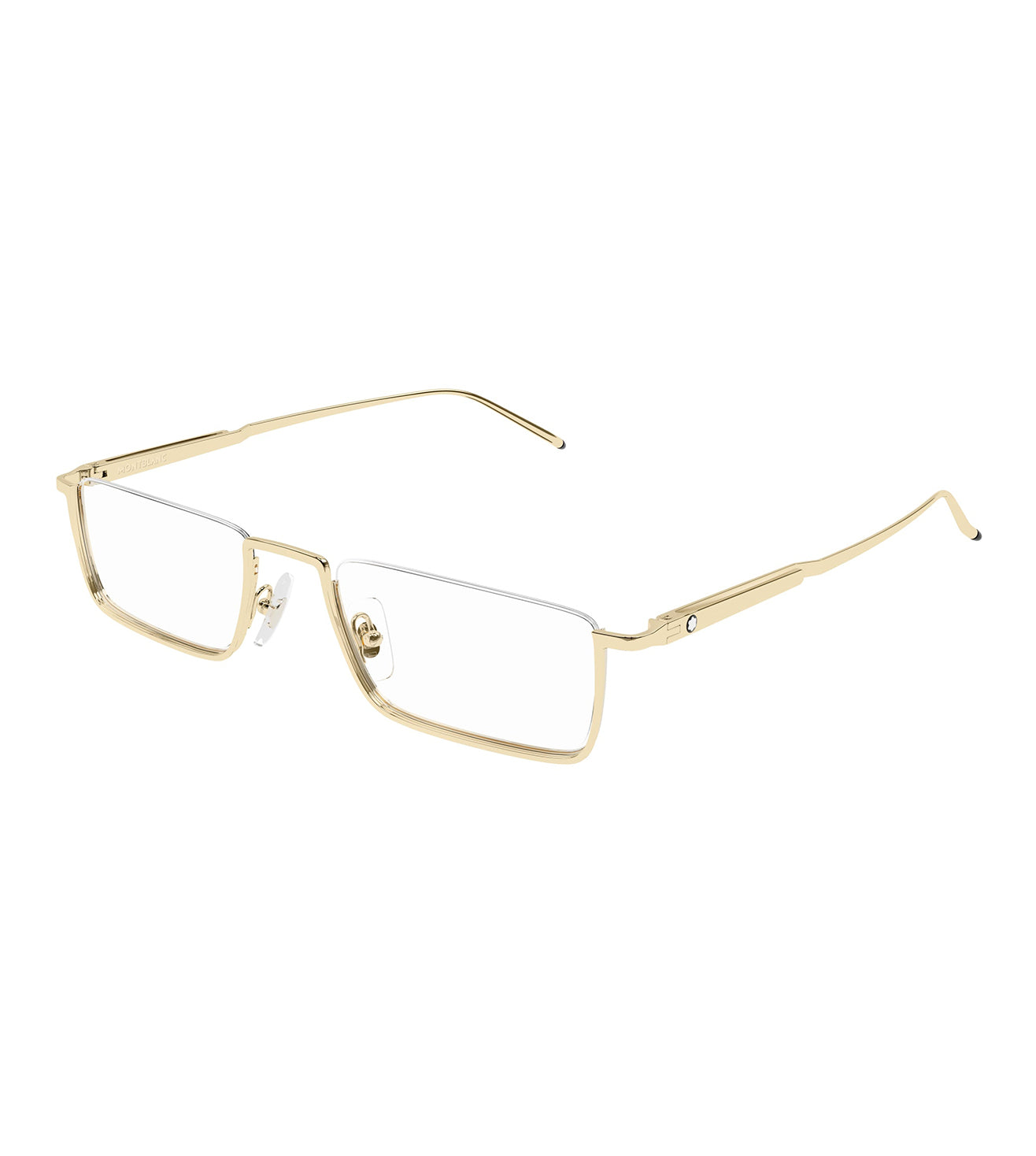 Montblanc Men's Gold Rectangular Optical Frame