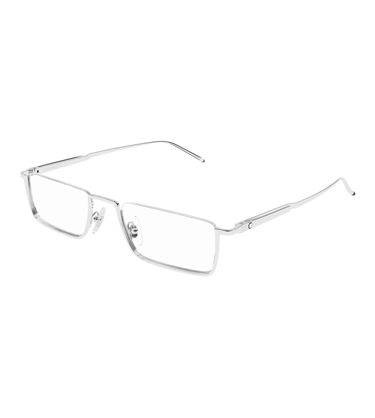 Montblanc Men's Silver Rectangular Optical Frame