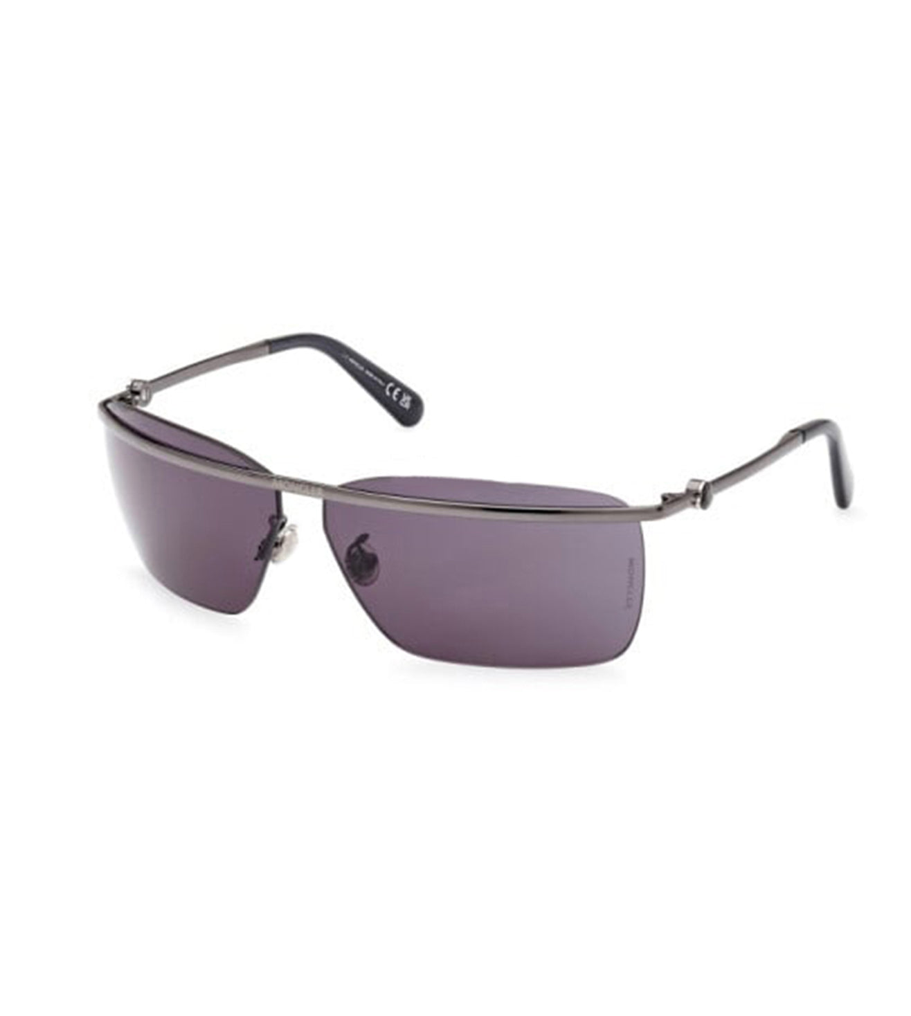 Moncler Unisex Dark Grey Rectangular Sunglasses
