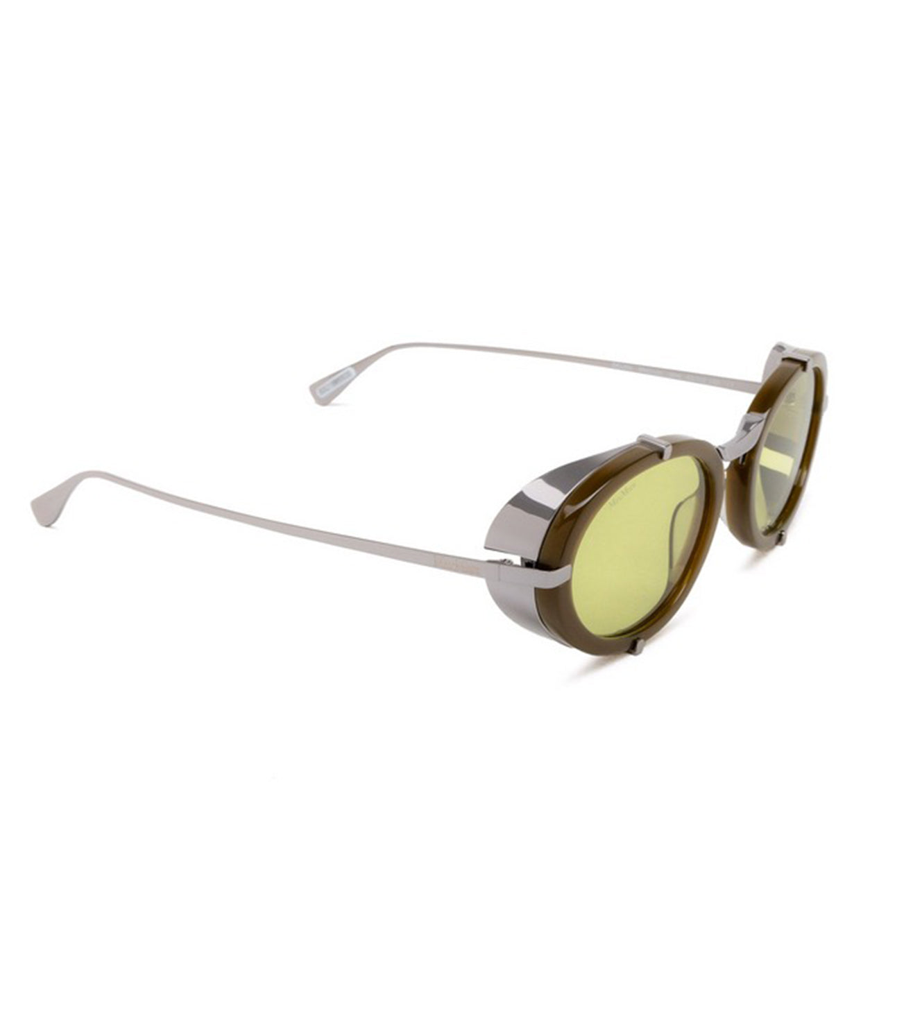 Maxmara Women's Yellow Green Oval Sunglasses