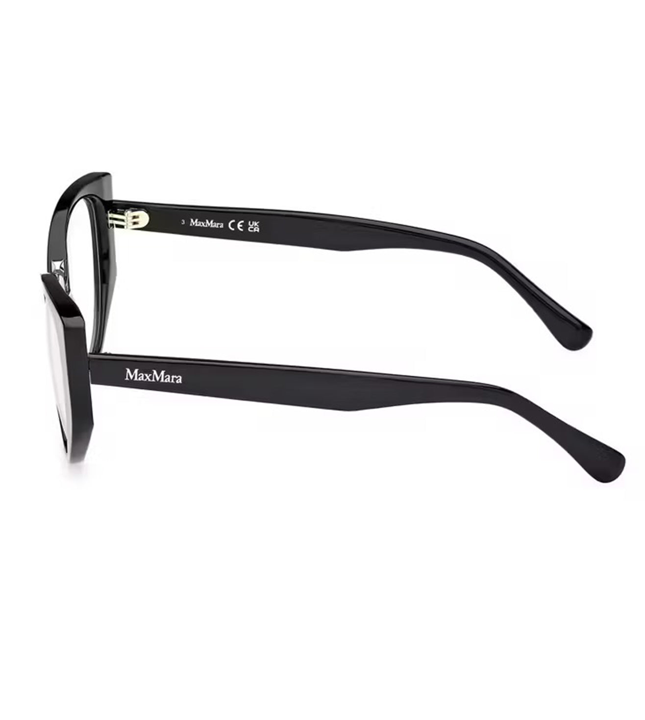 Maxmara Women's Glossy Black Cat-Eye Optical Frame