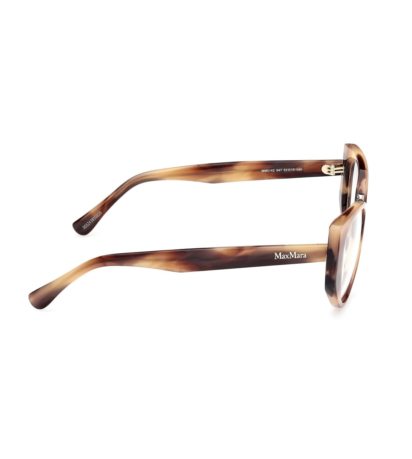 Maxmara Women's Light Brown Stripped Cat-Eye Optical Frame