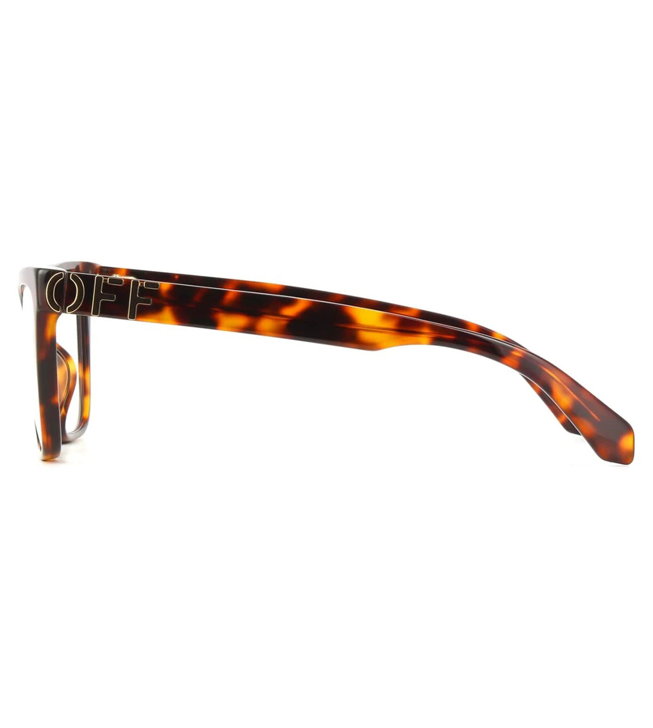 OFF White Women Shiny Dark Havana Cat-Eye Optical Frame