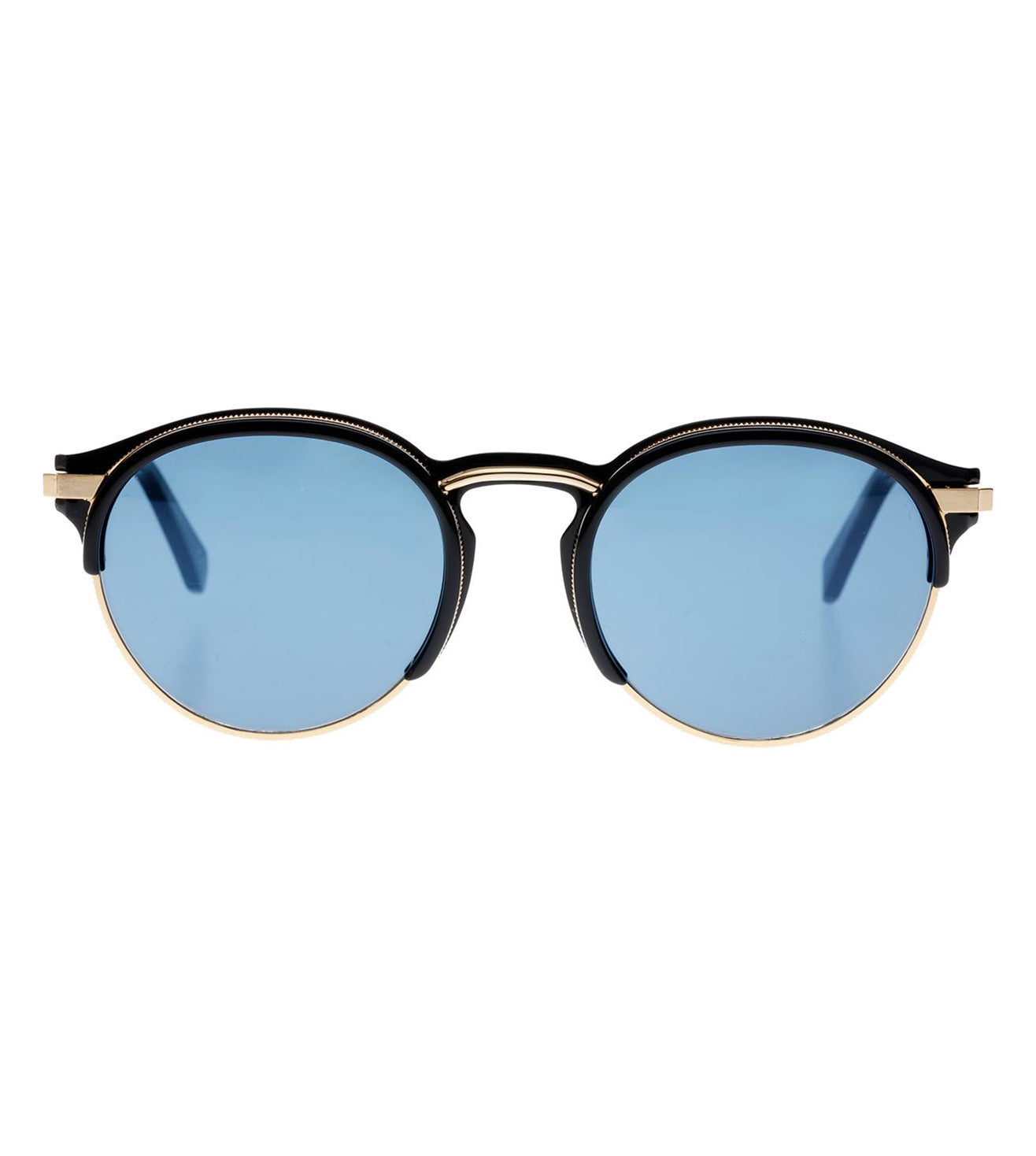 Omega Men's Blue Round Sunglasses