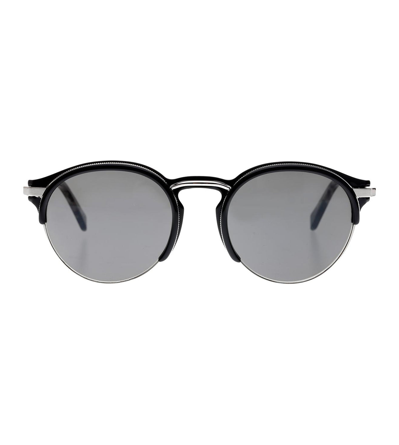 Omega Men's Smoke Round Sunglasses