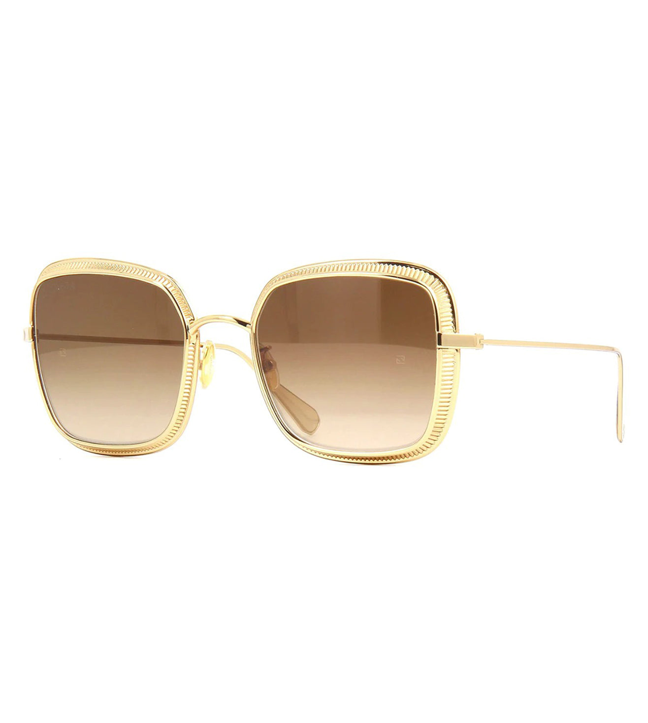 Omega Women's Brown-mirror Square Sunglasses
