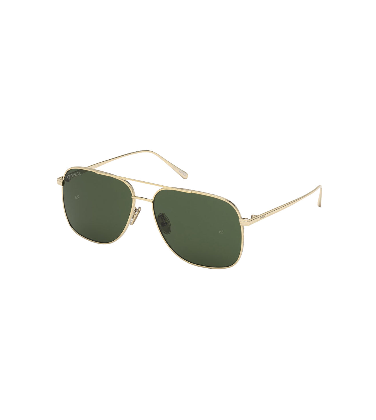 Omega Men's Green Aviator Sunglasses