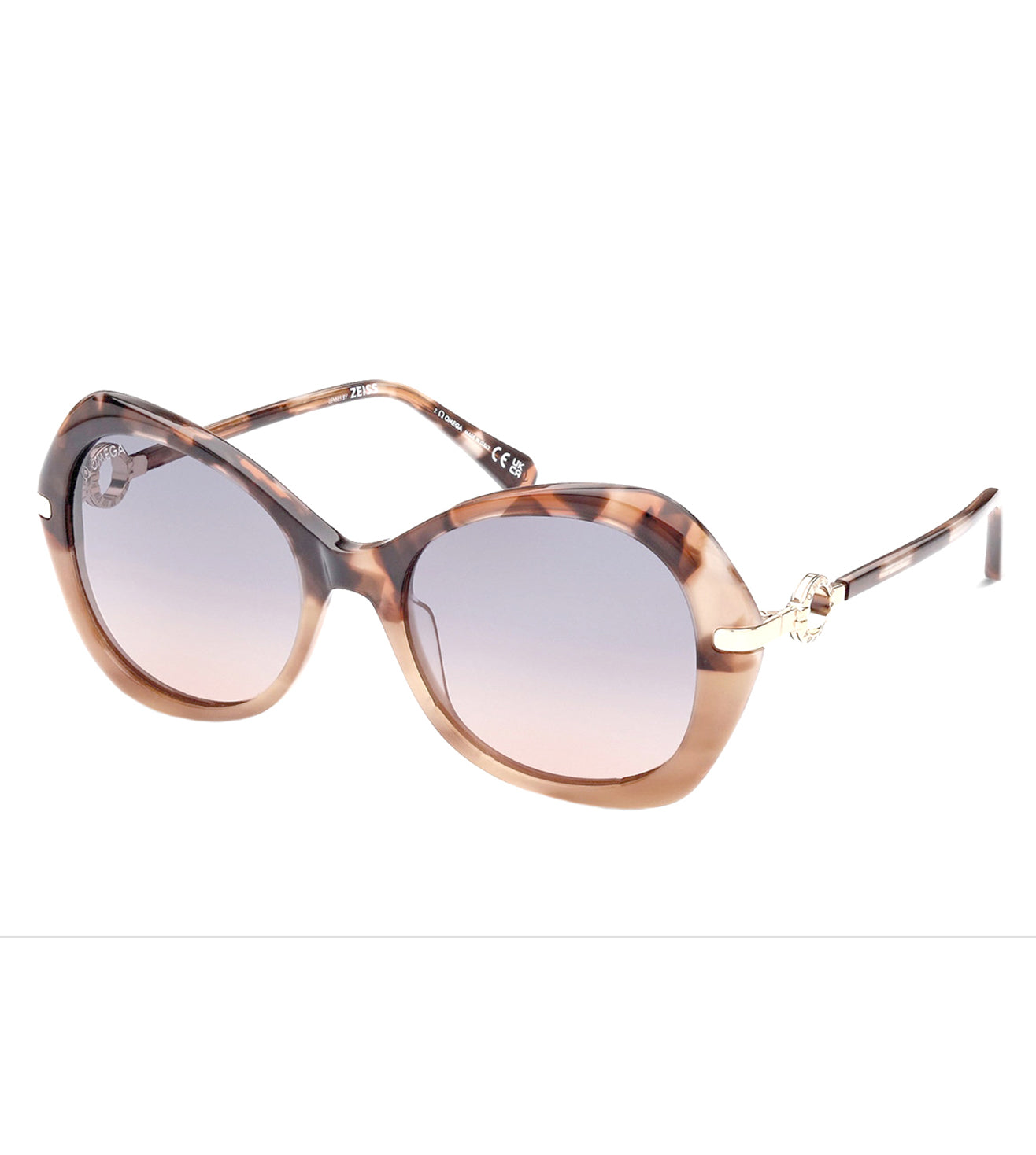 Omega Women's Gradient Smoke Butterfly Sunglasses