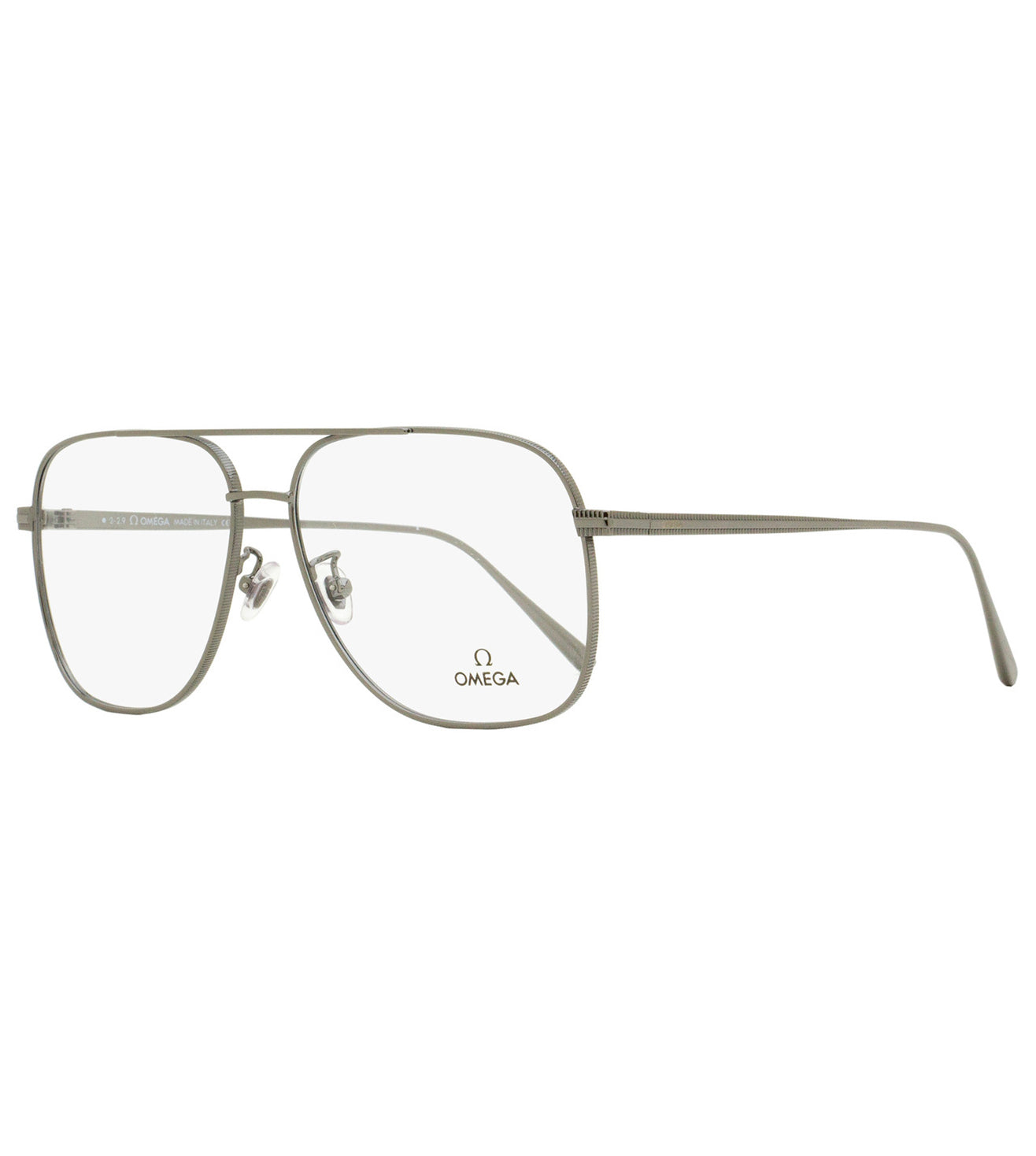 Omega Rimless Frame Omega Women's Gunmetal Aviator Optical Frame