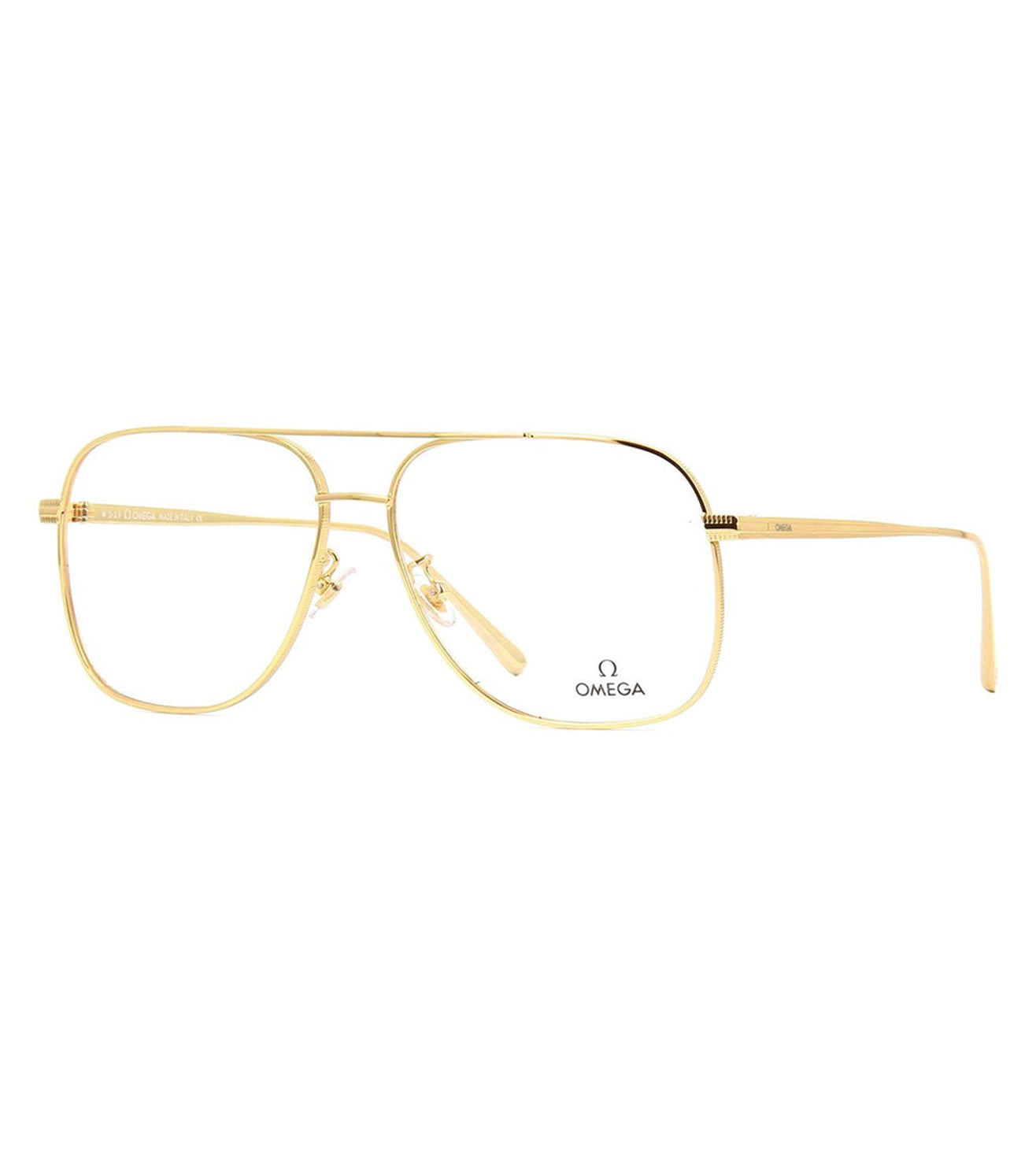 Omega Women's Gold Aviator Optical Frame