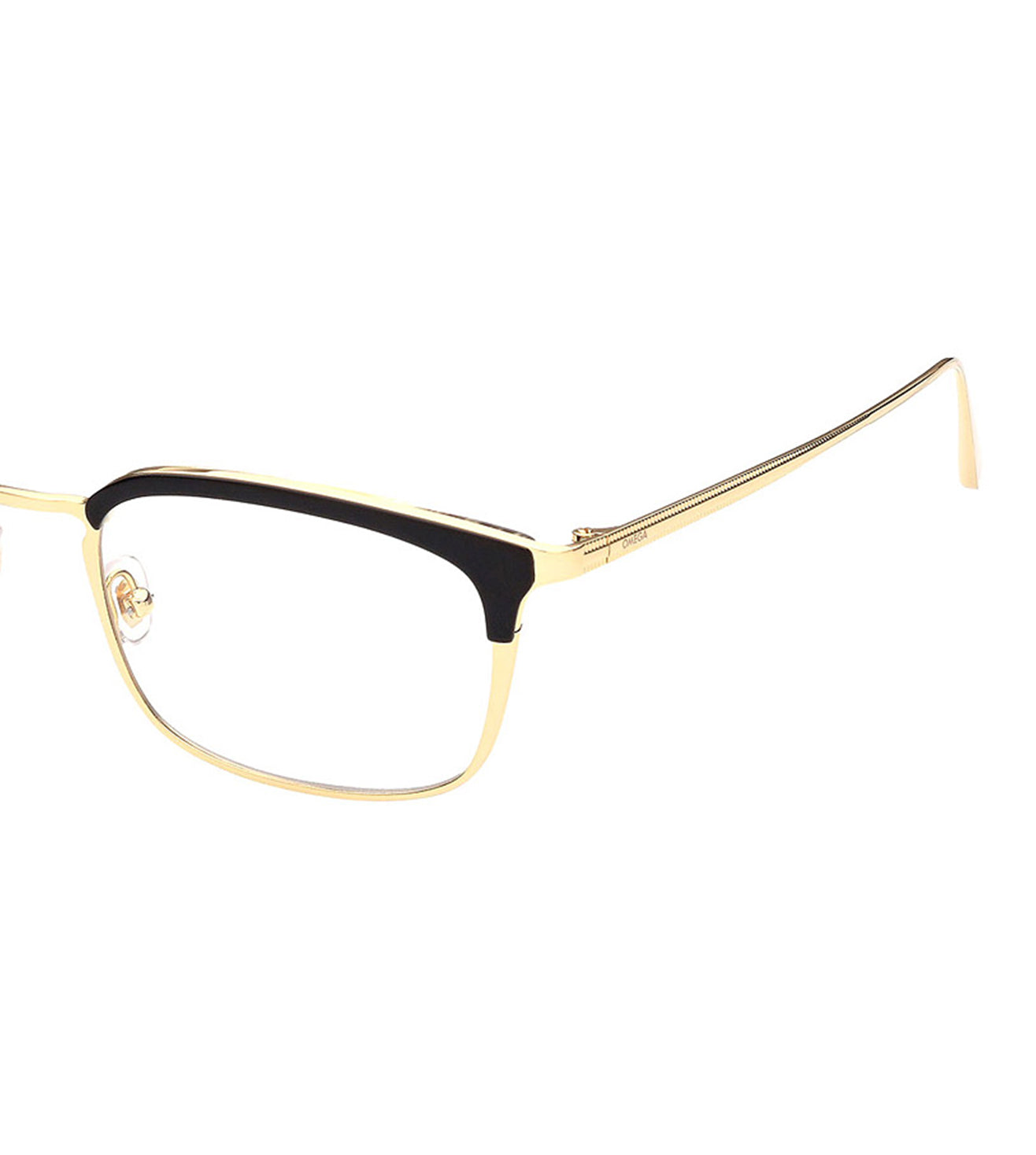 Omega Men's Black Square Optical Frame