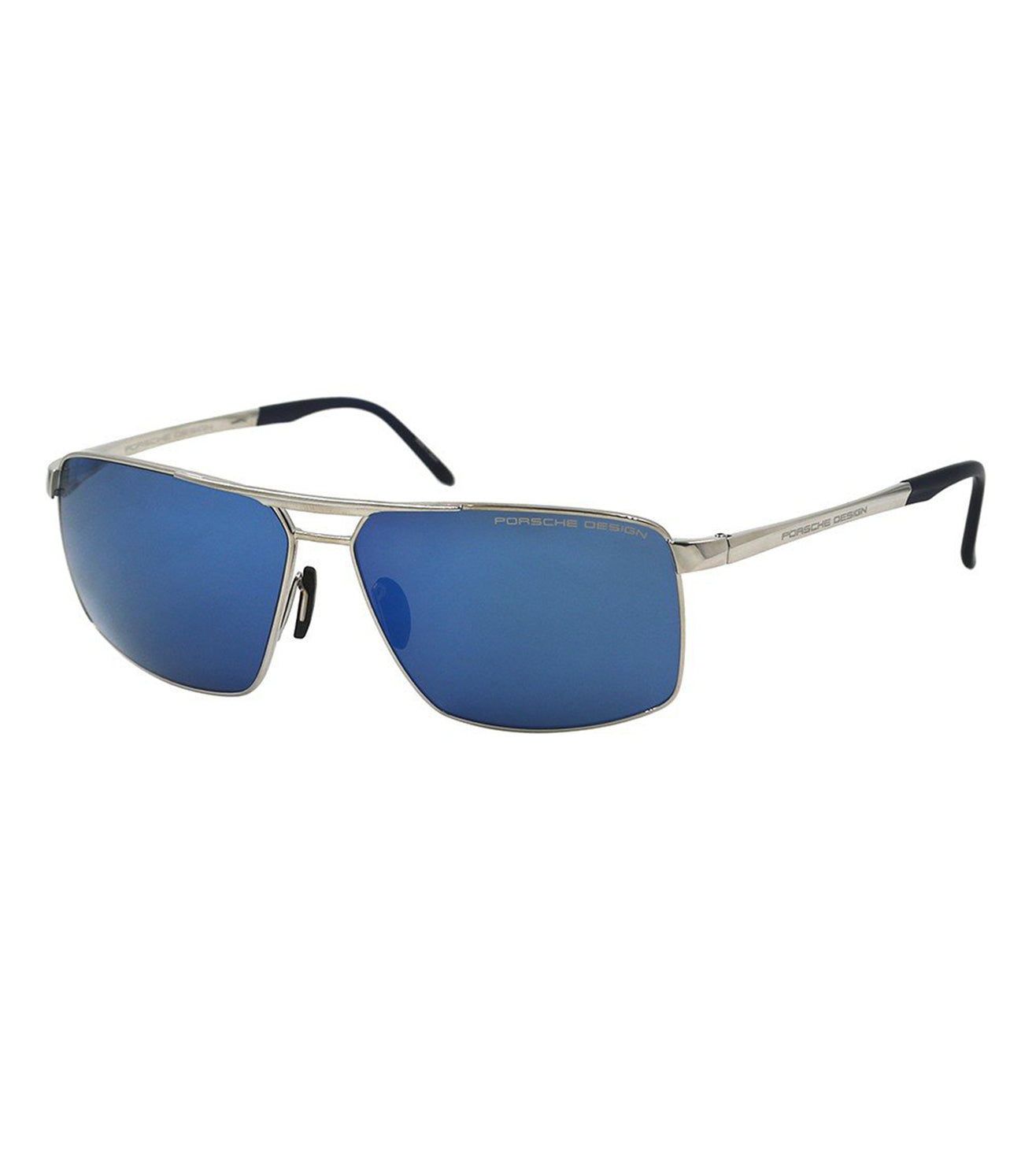 Porsche Design Men's Dark Blue-mirrored Polarized Square Sunglasses