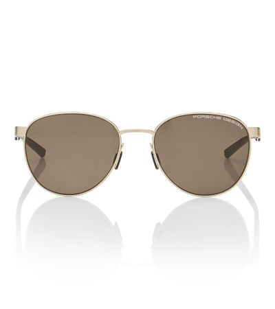 Porsche Design Men's Brown-Blue Round Sunglasses