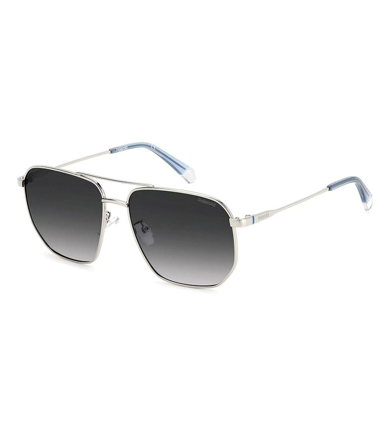 Polaroid Men's Grey Gradient Polarized Aviator Sunglasses