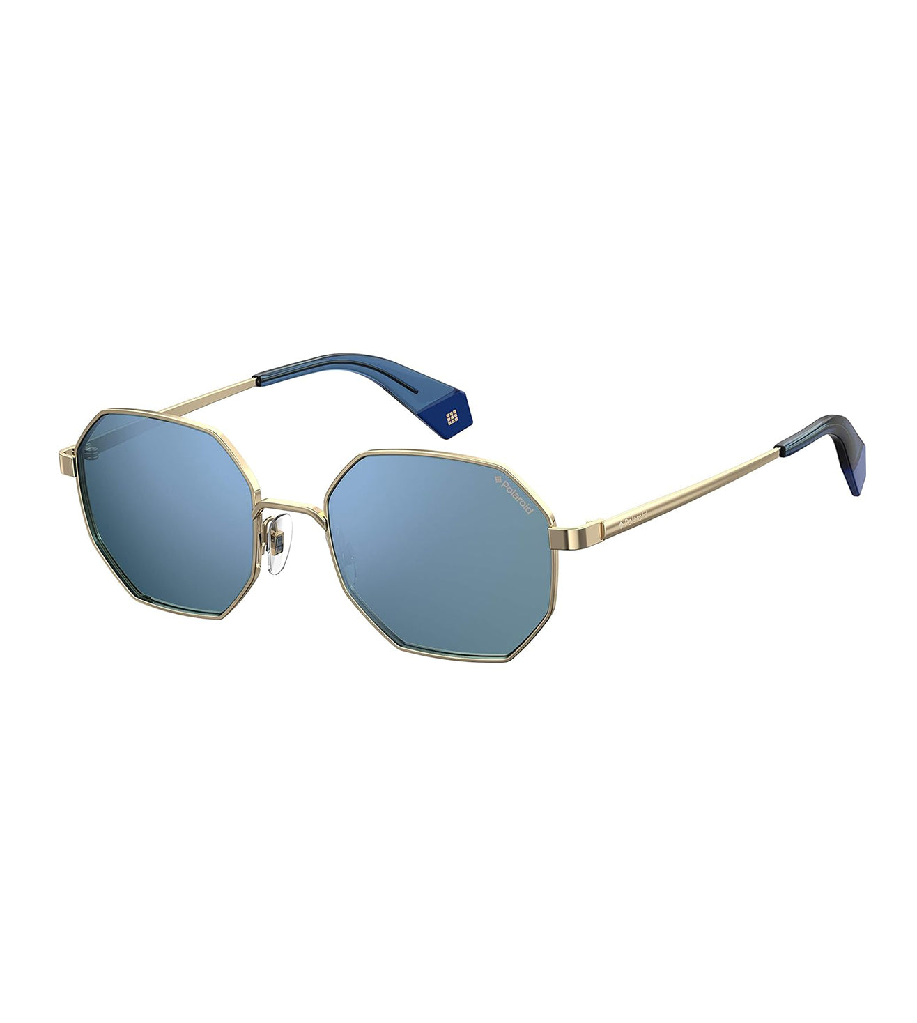 Polaroid Unisex Blue-mirror Geometric Sunglasses