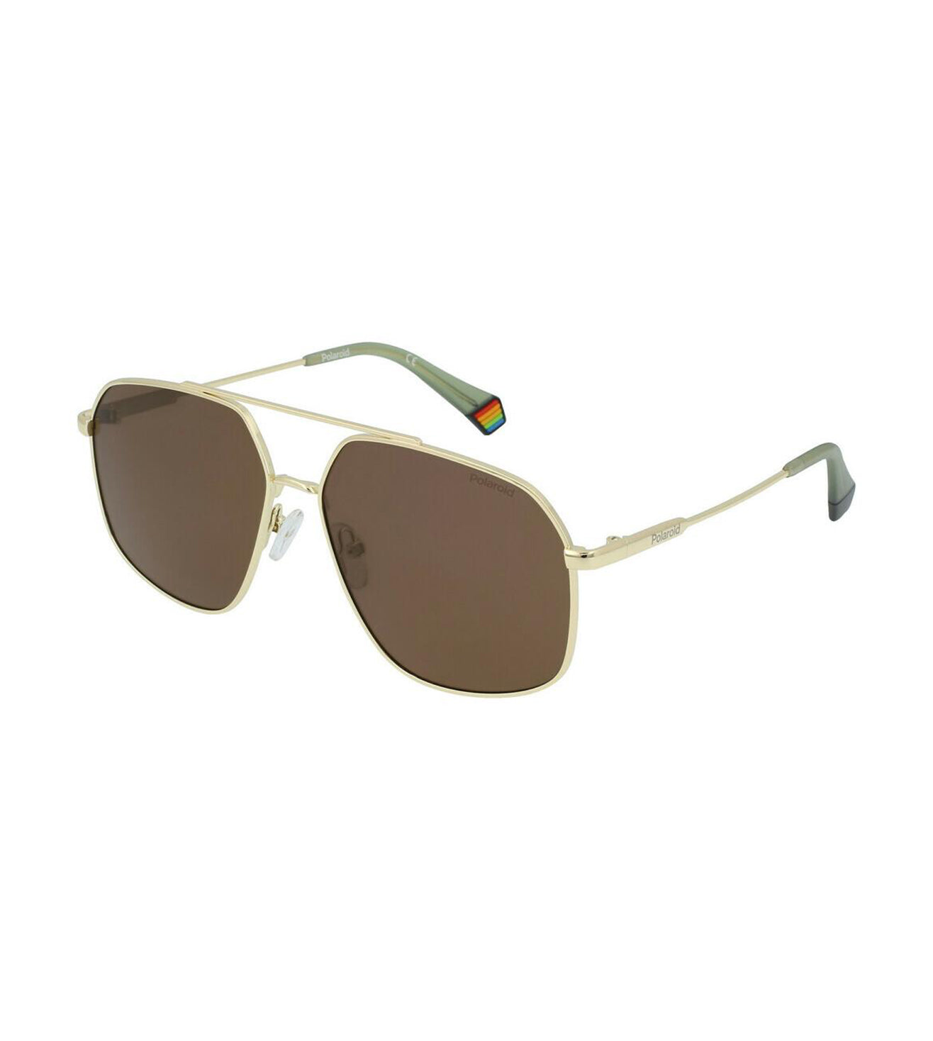 Polaroid Unisex Bronze Polarized Geometric Sunglasses