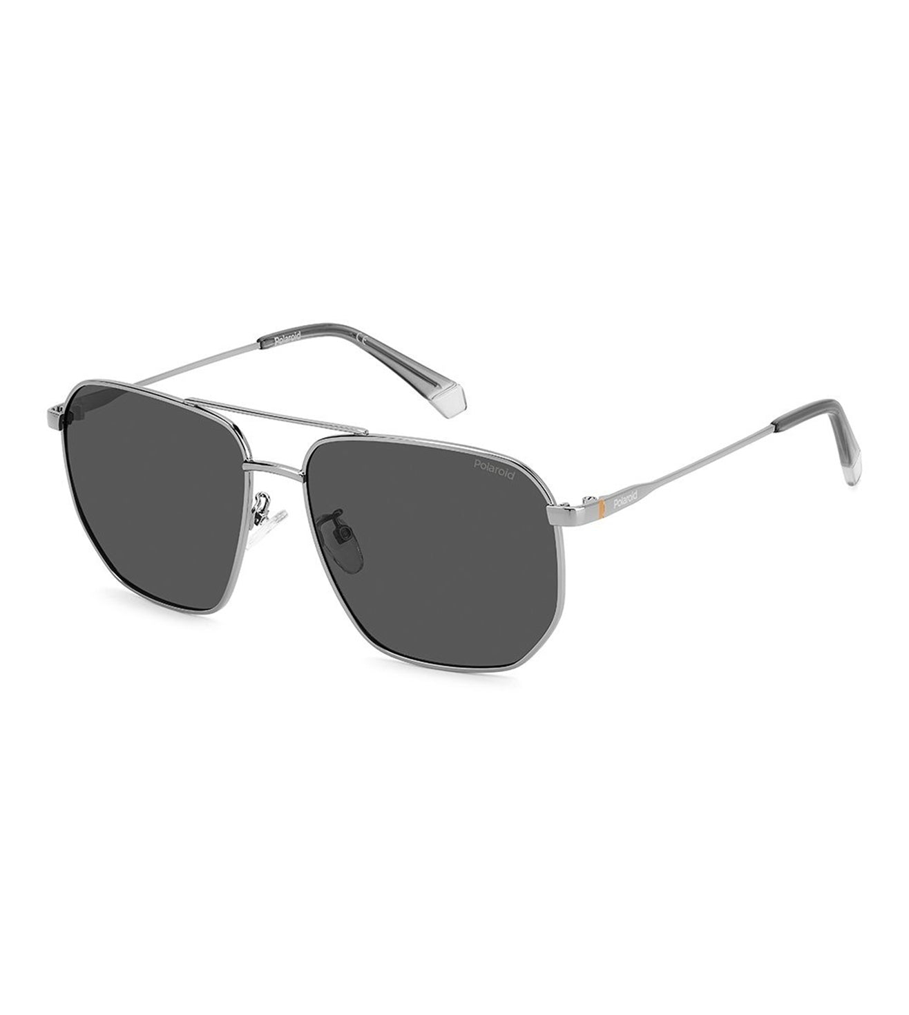 Polaroid Men's Grey Aviator Sunglass