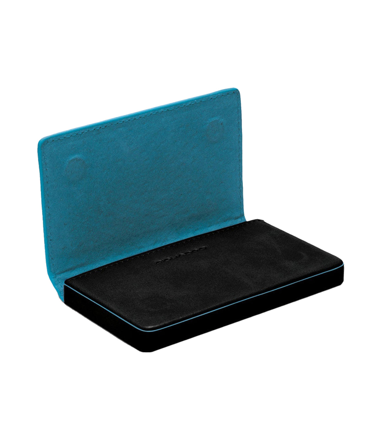 Piquadro Blue Square Men's Black Card Holder