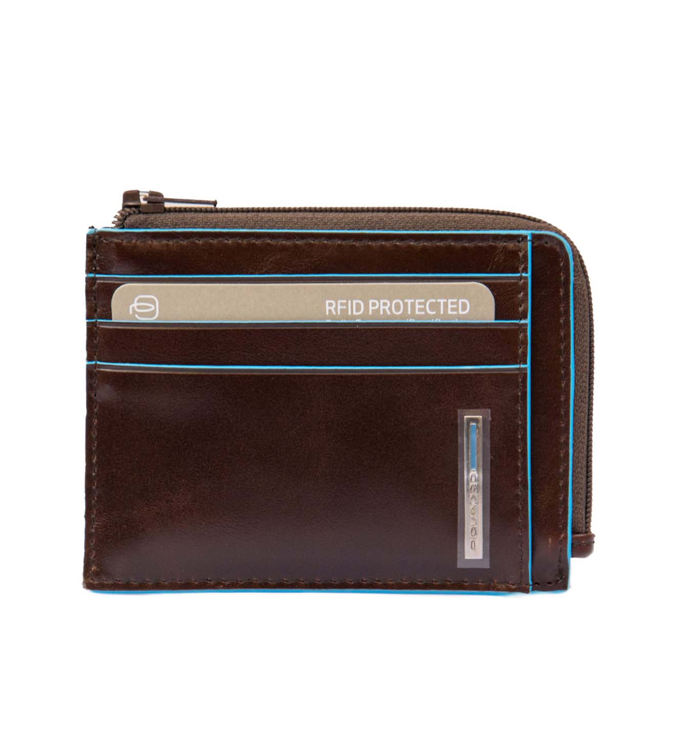 Piquadro Blue Square Unisex Mahogany Wallet