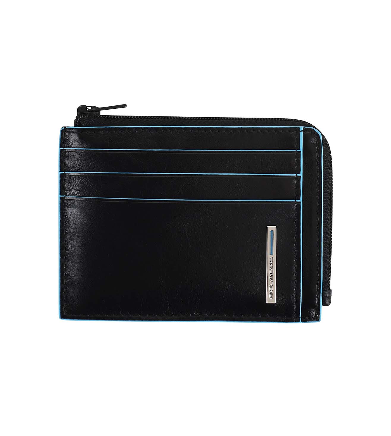 Piquadro Blue Square Unisex Black Wallet