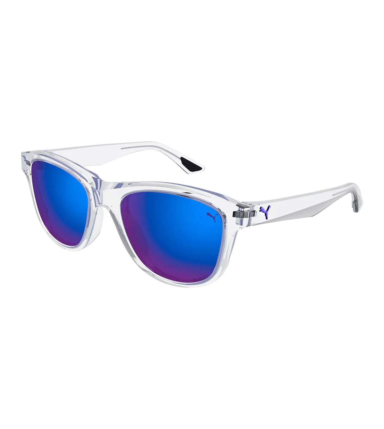 Puma Unisex Blue Purple Polarized Square Sunglasses