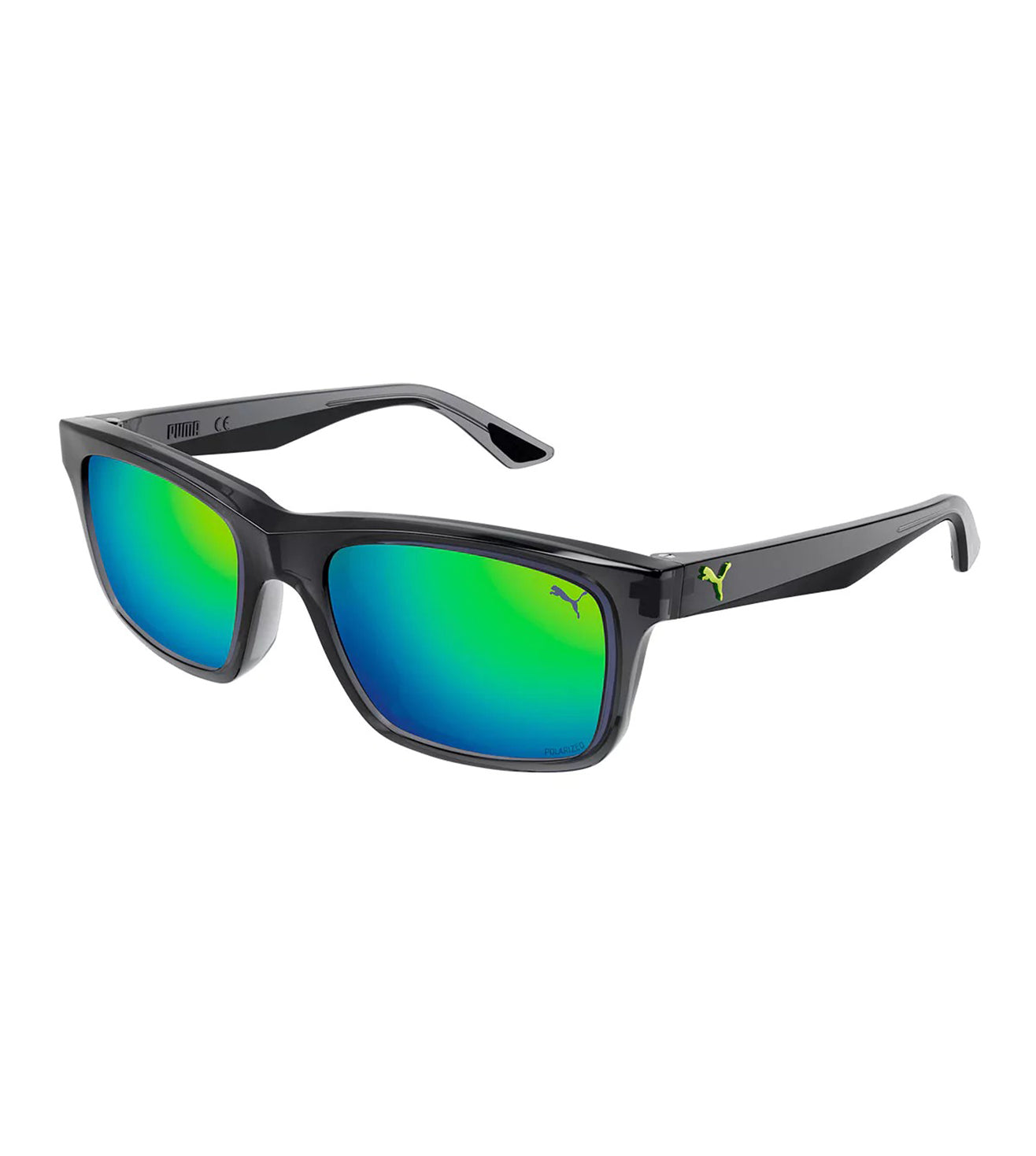 Puma Men's Gradient Blue Green Polarized Rectangular Sunglasses