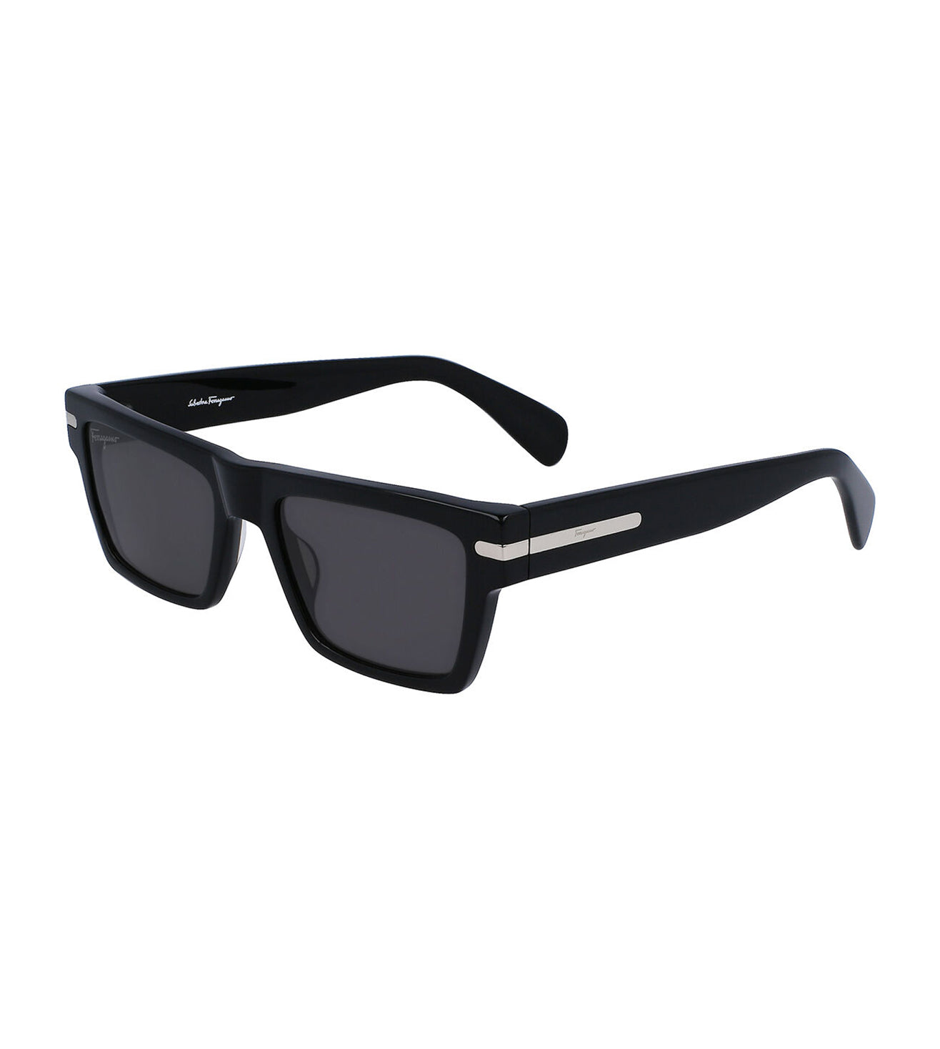 Salvatore Ferragamo Unisex Dark Grey Rectangular Sunglasses