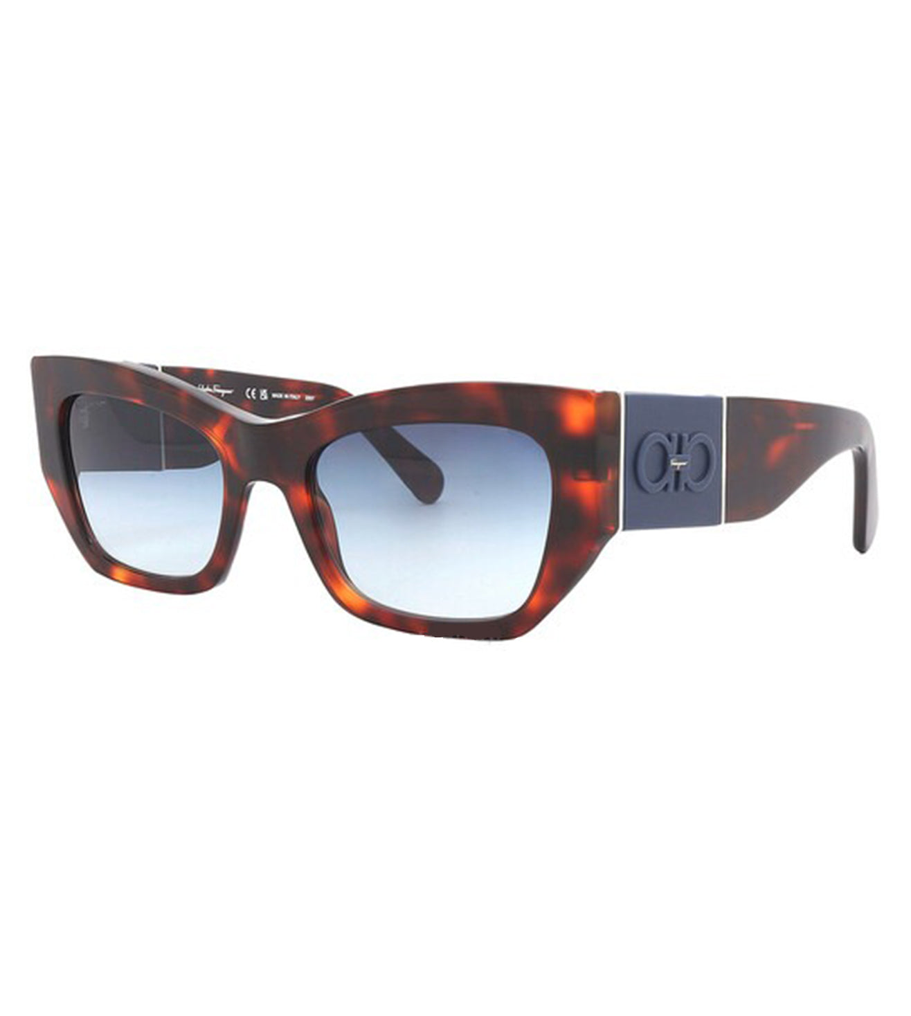Salvatore Ferragamo Brown and Blue Cat-Eye Sunglasses Salvatore Ferragamo SF912S 606 Sunglasses Women main image 3