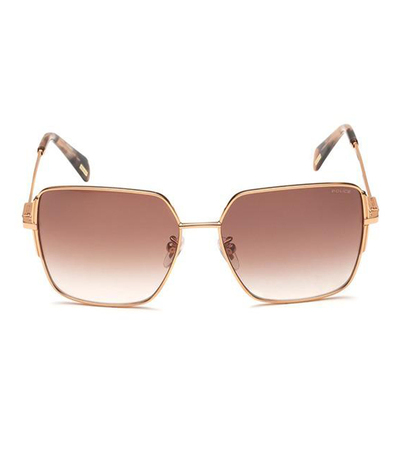 サングラス POLICE Woman Sunglasses Brown SPL967 0779 Police Women's Brown Square Sunglasses