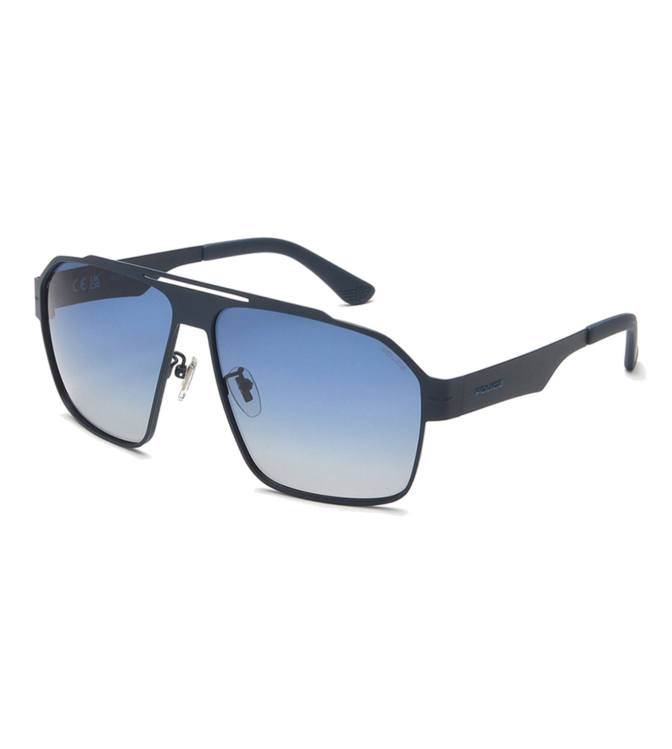 Police Men's Blue Square Sunglasses