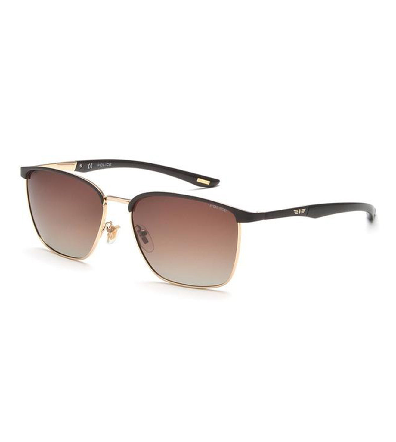 Police Men's Brown Aviator Sunglasses