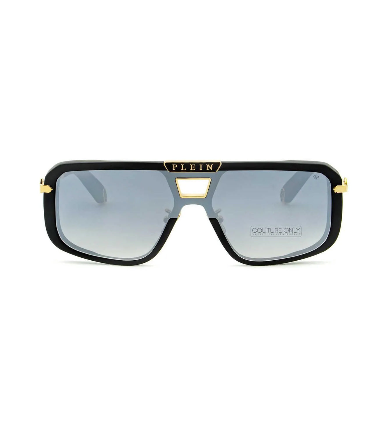 Philipp Plein Unisex Silver-mirrored Square Sunglasses