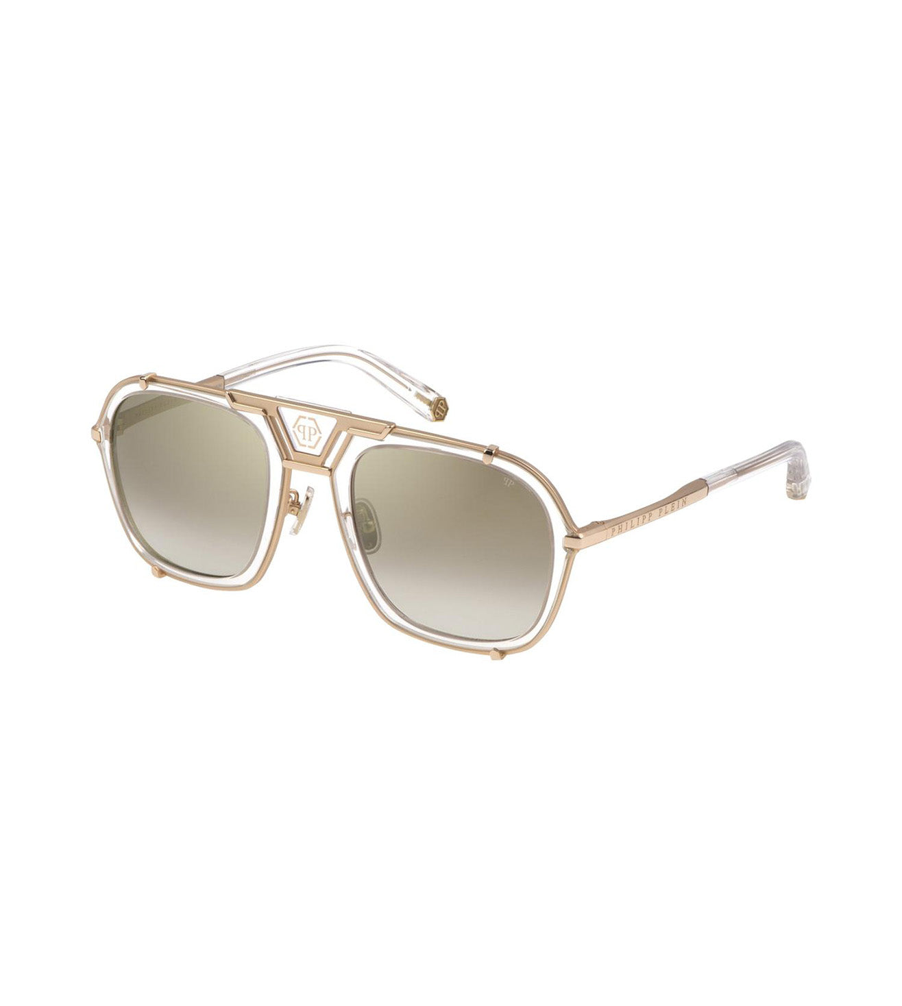 Philipp Plein Women's Brown Gradient/Gold-mirrored Square Sunglasses