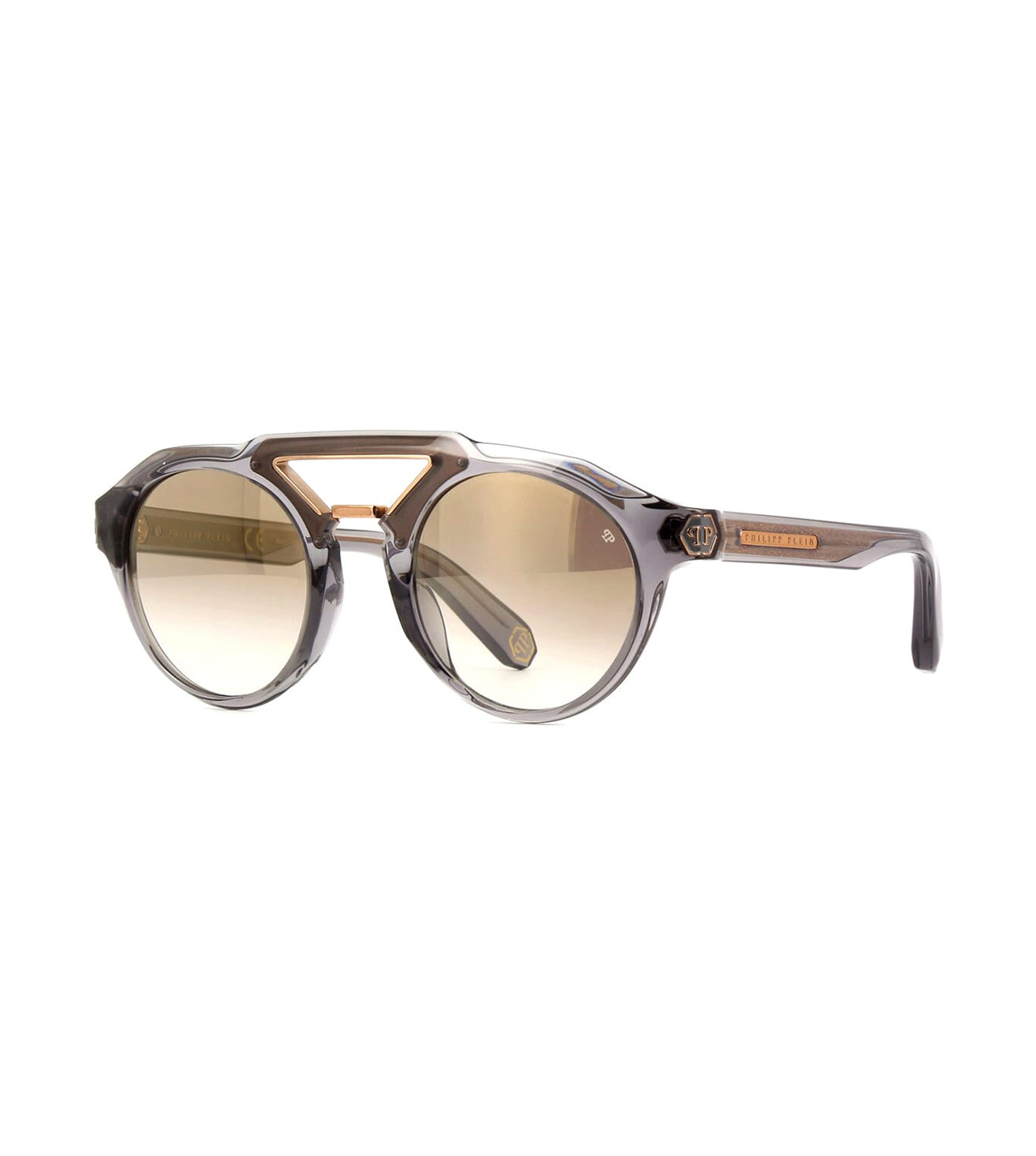 Philipp Plein Men's Brown Gradient-mirrored Round Sunglasses
