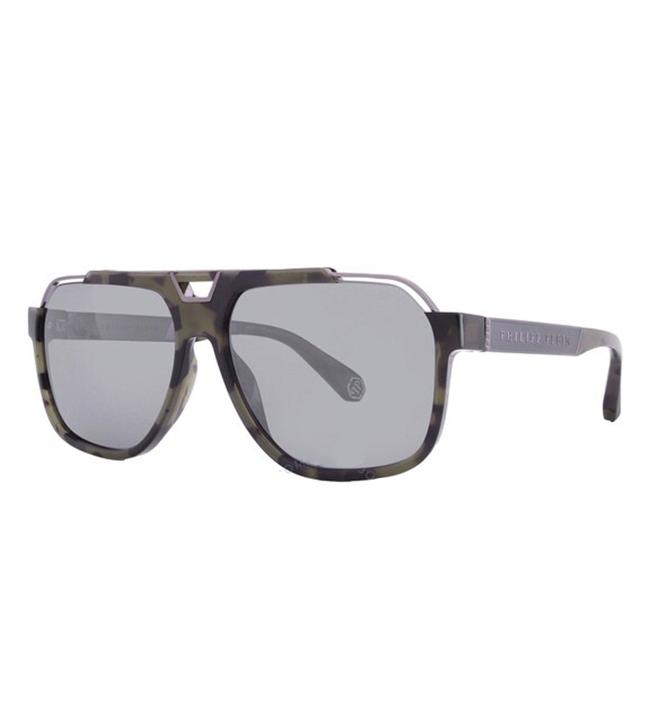 Philipp Plein Men's Smoke/Silver-Mirrored Square Sunglasses