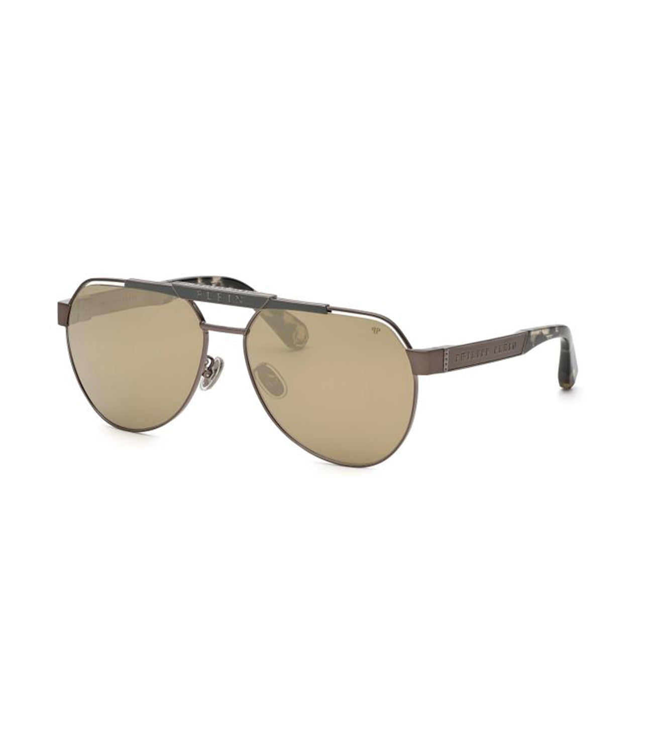 Philipp Plein Men's Brown Gold-mirrored Aviator Sunglasses