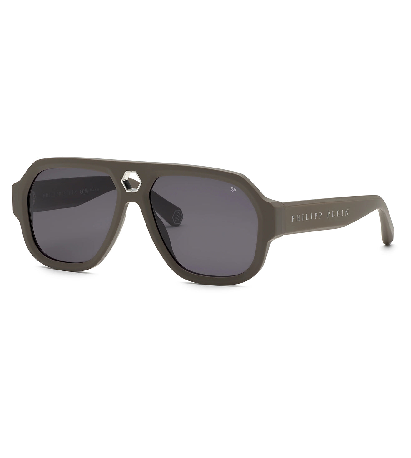 Philipp Plein Men's Grey Aviator Sunglasses