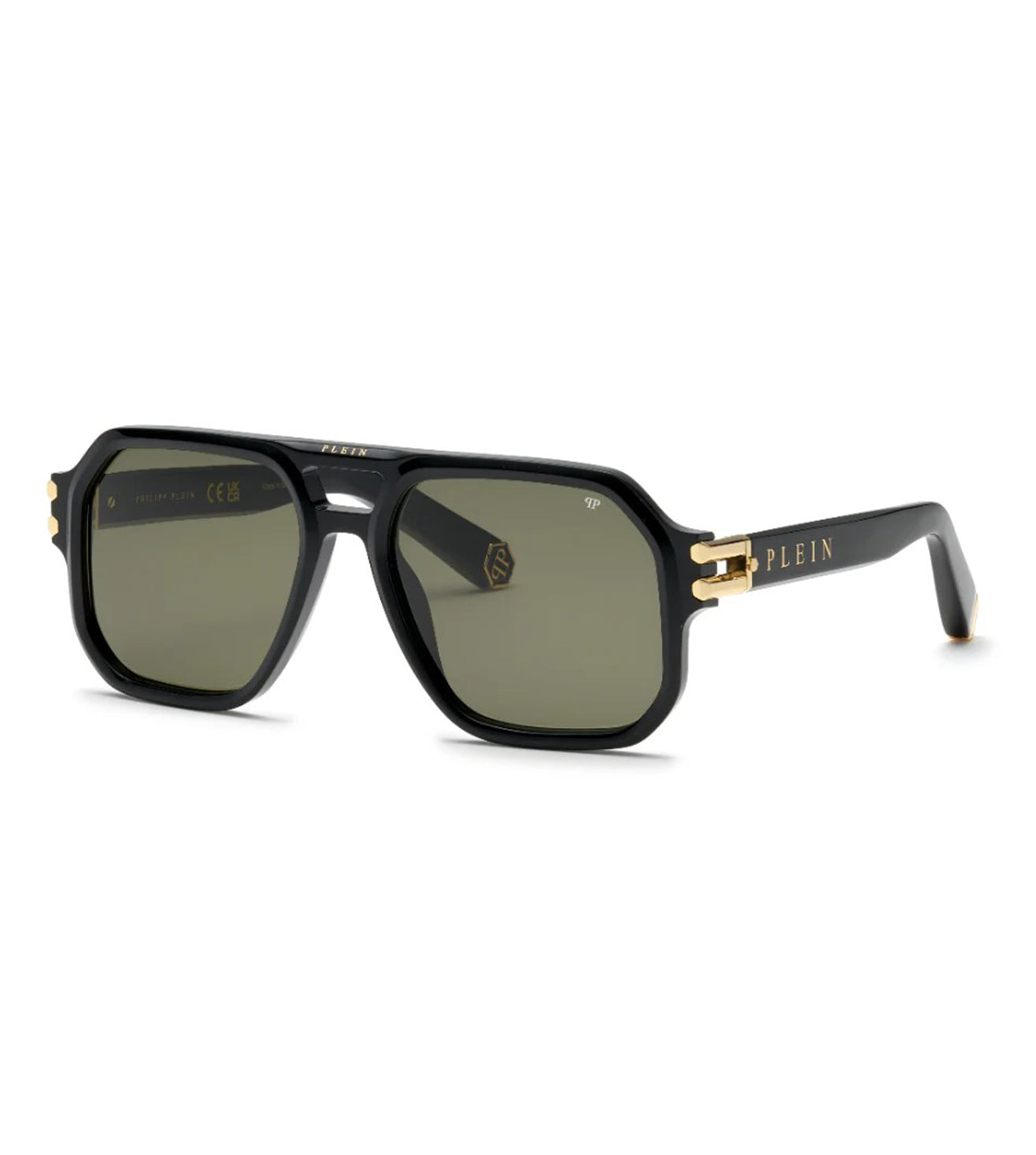 Philipp Plein Men's Green Aviator Sunglasses