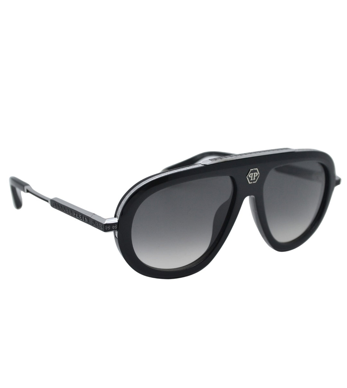 Philipp Plein Unisex Smoke Grey Aviator Sunglasses
