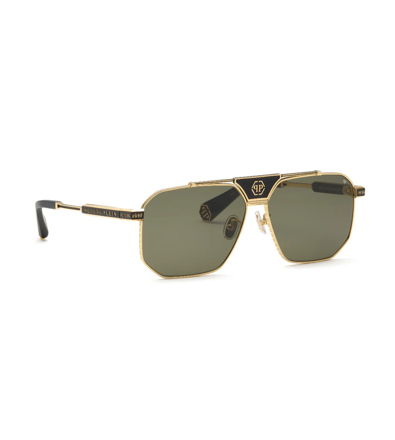 Philipp Plein Men's Green Aviator Sunglasses
