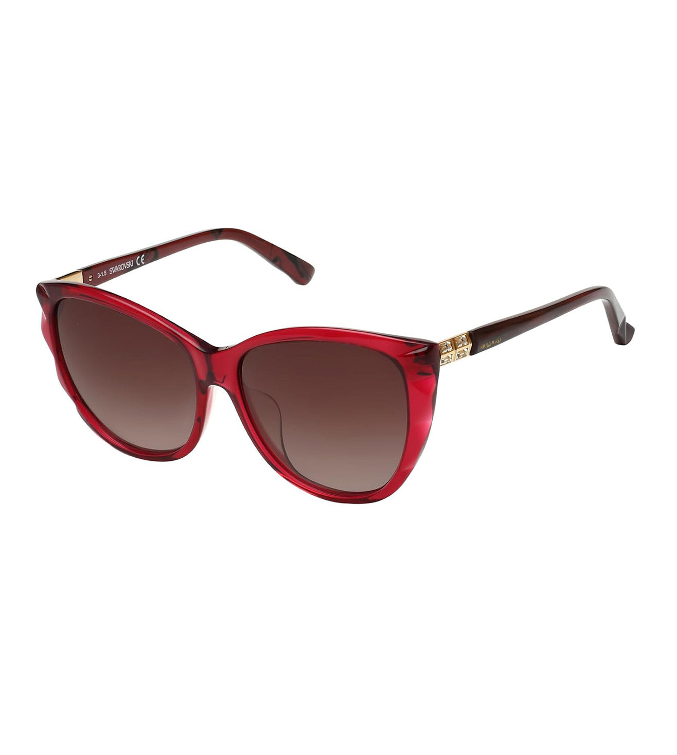 Swaroski Women's Brown Cat-eye Sunglasses