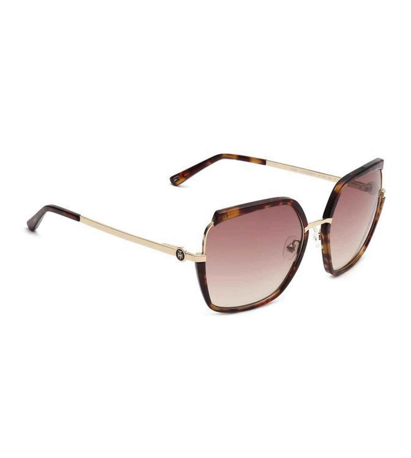 Tommy Hilfiger Women's Gradient Brown Geometric Sunglasses