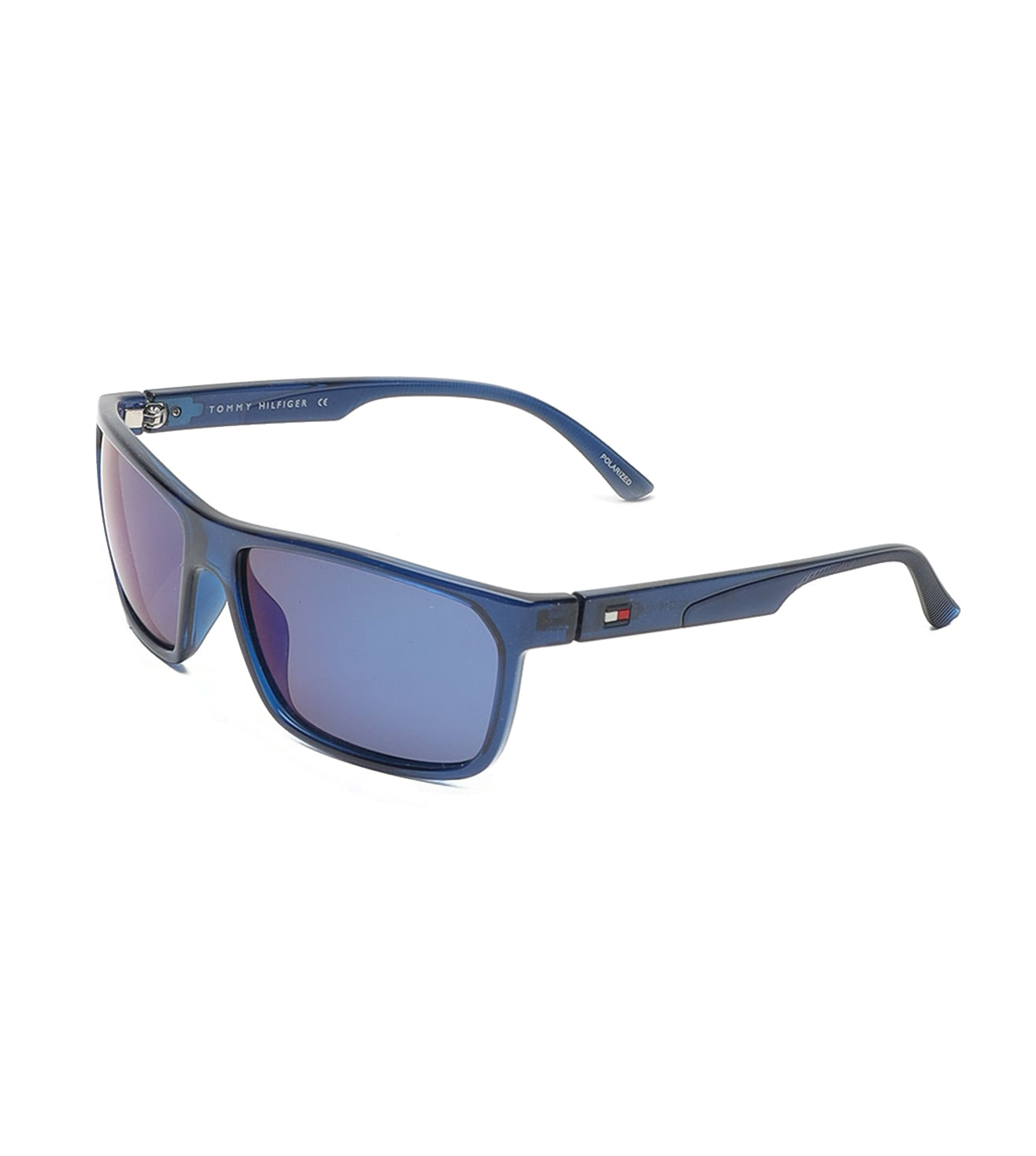 Tommy Hilfiger Men's Blue-mirrored Rectangular Sunglasses