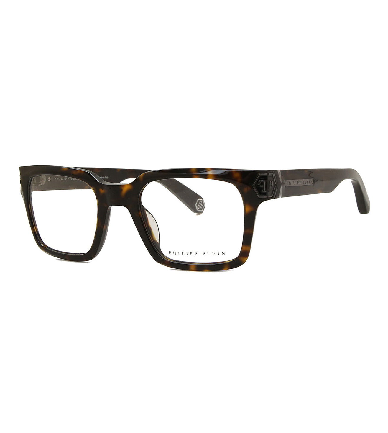 Philipp Plein Men's Dark Tortoise Square Optical Frame