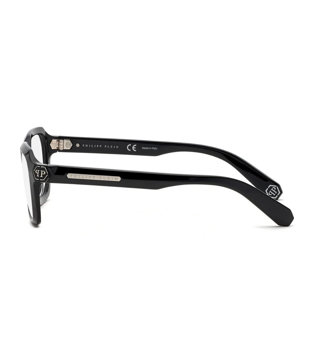 Philipp Plein Unisex Glossy Black Aviator Sunglasses